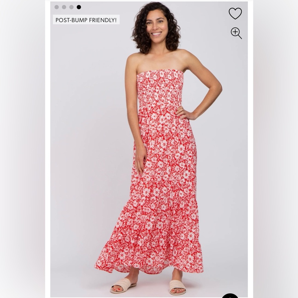 Red Floral Maxi Dress - Picture 4 of 4